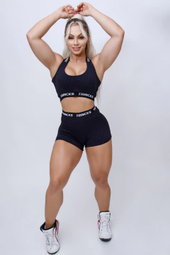 Conjunto Short e Top Elastic Preto Jacguard