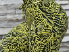 LEGGING LINEAR EMPINA BUMBUM TROPICAL LEAF EXCLUSIVA