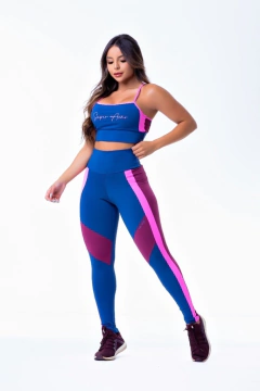 Conjunto Super Ação Azul Marinho com Rosa