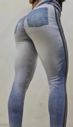 LEGGING FAKE JEANS FAKE ZIPER