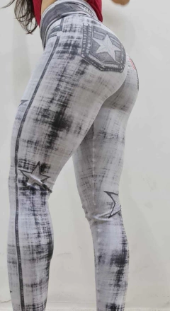 LEGGING FAKE JEANS BLACK STAR na internet