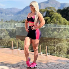 CONJUNTO SHORT EMPINA BUMBUM PRETO COM PINK