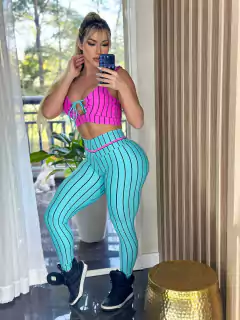 LEGGING ICE CREAM AZUL LISTRADO EMPINA BUMBUM EXCLUSIVO na internet
