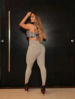 CONJUNTO LEGGING NUDE ELEGANCE COM TOP ANIMAL PRINT EMPINA BUMBUM EXCLUSIVO - buy online