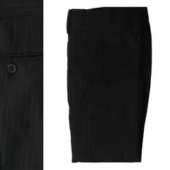 Calça Super Poliviscose Preta Risca de Giz - comprar online