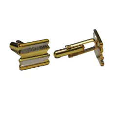 Abotoadura Basic Retangular Dourada 5