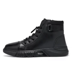 bota de couro italiana embaixador black edition trekker masculina premium fashion ortopedica inverno coturno