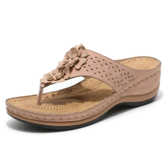 sandália ortopédica feminina confort pluss tamanco com flor anatômico