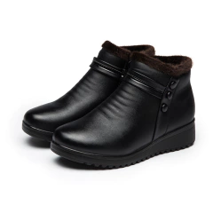 bota de inverno aveludada de couro ortobela winter 2.0 forrada cano médio 