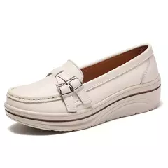 sapato mocassim feminino ortopédico de couro ortobela ladiescasual comfortflex