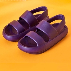 sandália straps nuvem  com tiras estilo papete ortopédica e anatômica colorida