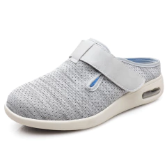 sapato aberto de verão para pés diabéticos e idosos com amortecedor e velcro