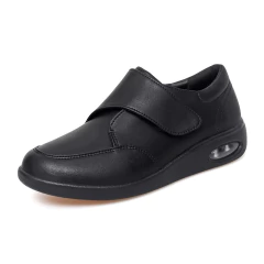 SAPATO ORTOPÉDICO DE COURO COM AMORTECEDOR E VELCRO | ORTOBELA®