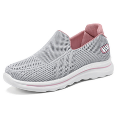 tênis leve e respirável ortopédico feminino sem cadarço skechers slip comfort sneakers para dores nos pés calcanhar fascite esporão
