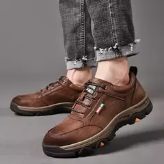 tênis ortopédico masculino em couro genuino ortomax titanium