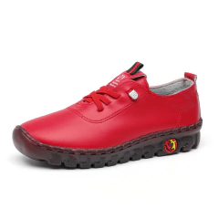 tênis feminino ortopédico Alyvio exclusive premium de couro confortplus vermelho