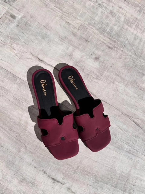 CHATITAS TOKIO - SIMIL CUERO -MALBEC - comprar online