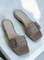 SANDALIA ASIA SIMIL CUERO NEGRO y VISON