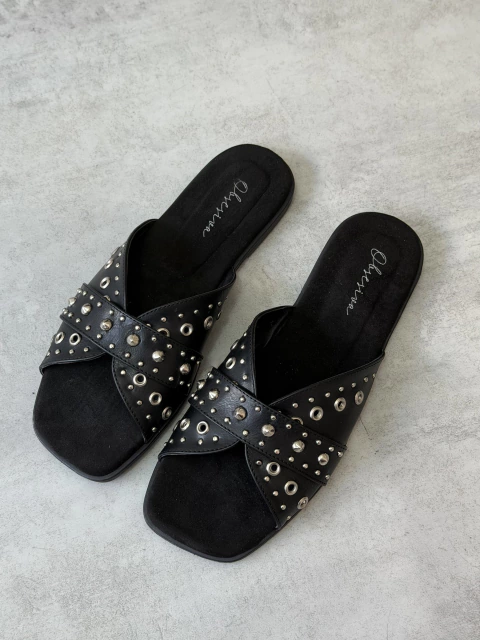 CHATITAS ARIES SIMIL CUERO -NEGRO - comprar online