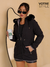 Parka Dupla Face Sarja Teddy - Preto/Cinza - comprar online