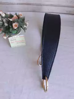 Alça Chic couro legítimo duplo Argolas Articulada 44cm Artesanal Exclusiva 1pç - Ateliê Bel Marcato
