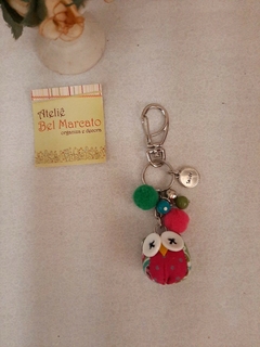 Pingente para bolsa, pingente para necessaire coruja com moeda
