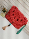 Bolsa de crochê cluth bolsa de mão com chaveiro - comprar online