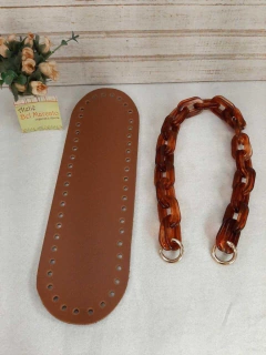 Kit para bolsa de crochê 1 fundo couro eco +1 alça c/ argolas luxo - loja online