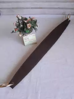 Imagem do Alça Chic couro legítimo duplo Argolas Articulada 44cm Artesanal Exclusiva 1pç