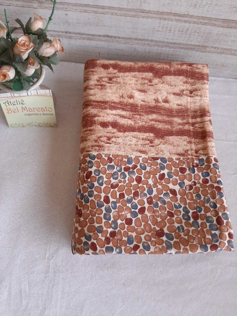 Tecido para artesanato faixas terra cota de 100x140cm largura