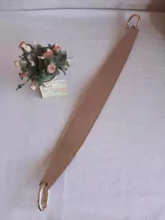Alça Chic couro legítimo duplo Argolas Articulada 44cm Artesanal Exclusiva 1pç na internet