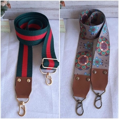 Alça para bolsa de ombro colorida estampadas até 106 cm