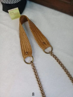 Alça para bolsa com corrente e detalhe trabalhado 115 cm - Ateliê Bel Marcato