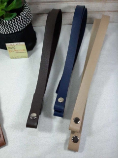 Alça de bolsa feminina couro eco botão pressão 60x2cm 1 par - Ateliê Bel Marcato