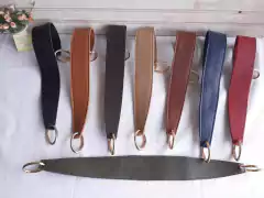 Alça Chic couro legítimo duplo Argolas Articulada 44cm Artesanal Exclusiva 1pç - comprar online