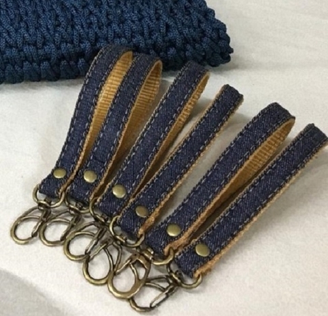 Alça de pulso para celular jeans 16 cm super confortável