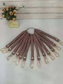 Alça cluth para necessaire, alça de pulso listrada 16 cm