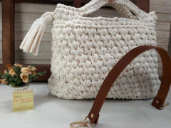 Alça para bolsa de couro legitimo com mosquetões 46 cm