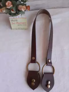 Alça para bolsa em couro legítimo porta alças ponta bico 50x1,5cm 1 par - loja online