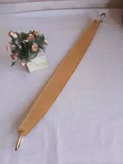 Alça Chic couro legítimo duplo Argolas Articulada 44cm Artesanal Exclusiva 1pç - loja online