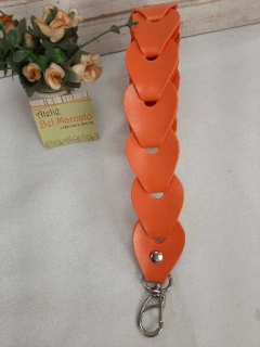 Alça elos de couro eco novas cores com mosquetão 78 cm