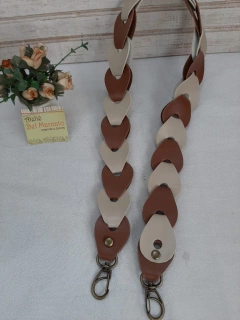 Alça elos de couro eco novas cores com mosquetão 78 cm - Ateliê Bel Marcato