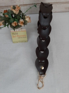 Alça elos de couro eco novas cores com mosquetão 78 cm - Ateliê Bel Marcato