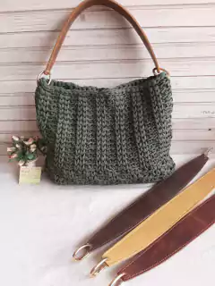 Alça Chic couro legítimo duplo Argolas Articulada 44cm Artesanal Exclusiva 1pç na internet