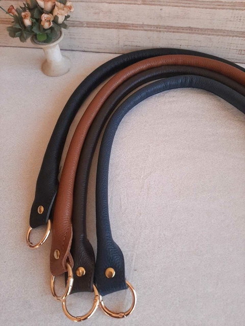 Alça para bolsa de couro legítimo argola articulada 64 cm 1 peça - comprar online