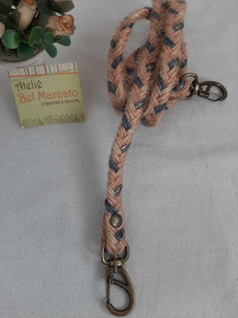 Alça de bolsa trabalhada transversal mesclada 105x1cm largura