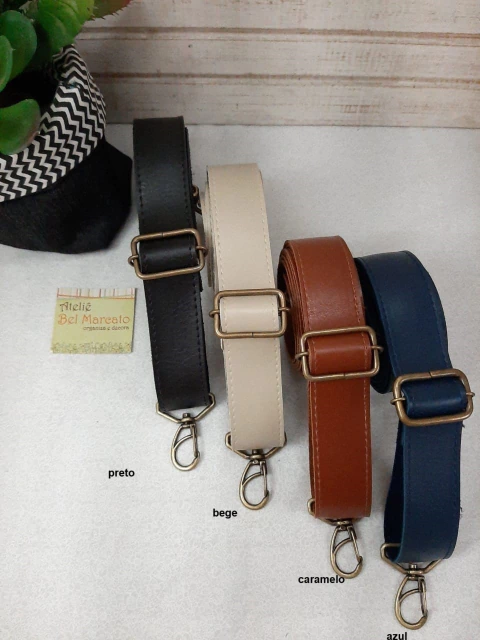 Alça de bolsa tiracolo couro eco 125x2,5cm largura 4 cores - comprar online