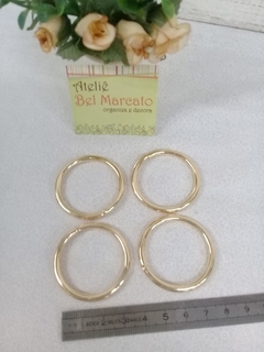 Argola para bolsa de crochê dourada 3 cm pacote com 4 peças