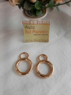 Imagem do Argola articulada oval, argola mosquetão 3 tamanhos cor dourada 4 peças