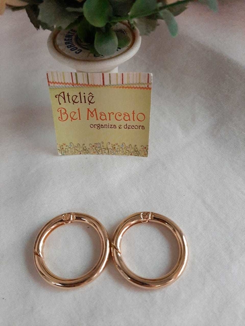 Mosquetão articulado, argola articulada dourada 33 mm 1 par